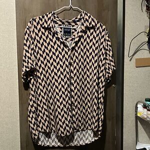 Denim & Flower Black and Tan Geometric Men's Shirt by Ricky Singh